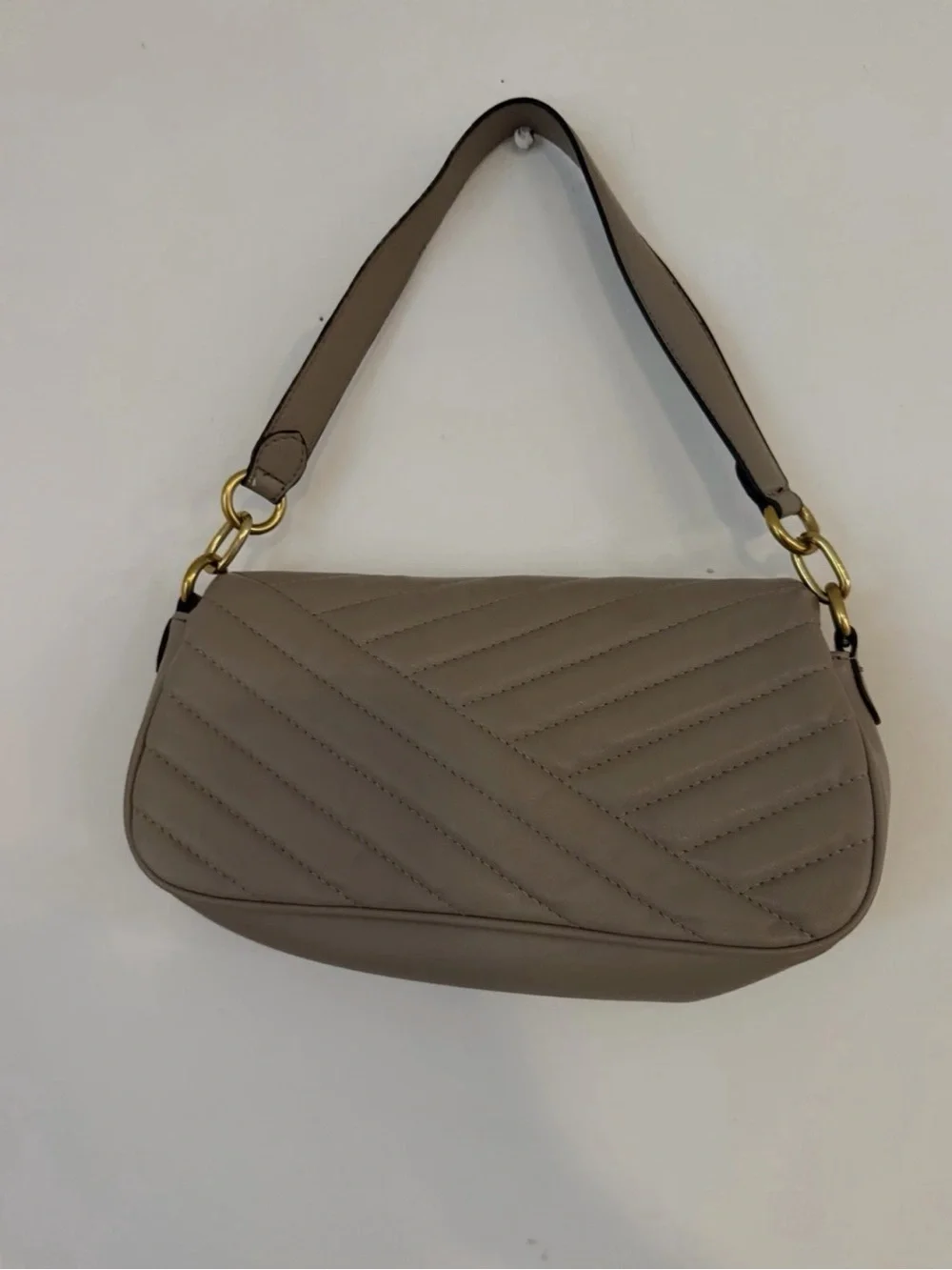 Tory Burch Quilted Shoulder Bag in Taupe